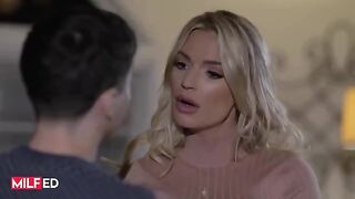 A stepmom is pleasing her stepson in this steamy MILFED scene