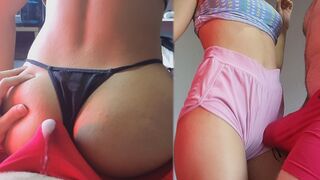 A couple enjoys romantic sex with a surprising cum shot through underwear