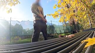 I was jogging in the park and a kinky MILF made me cum hard