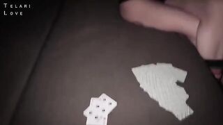 A guy fucked the tits and mouth of his girlfriend after playing cards