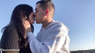 A passionate couple has sex in the park, brought together by Tinder