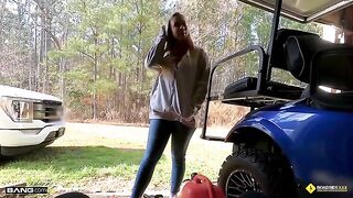 The lucky mechanic screwed busty blonde Bailey Brooke roadside