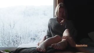 A couple enjoy each other with passionate intimacy on a pleasant evening