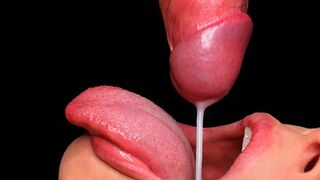 Best blowjob video ever, all cum in mouth, ASMR sucking dick