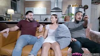 I was fucking around with my hot stepsis while her hubby was beside her