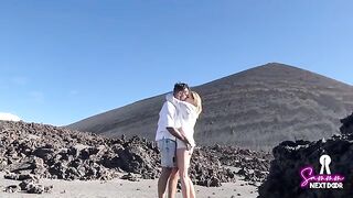 We climbed a volcano and he erupted in my mouth, an adventurous outdoor encounter