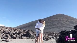 We climbed a volcano and he erupted in my mouth, an adventurous outdoor encounter