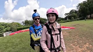 Squirt orgasm while paragliding in the sky over Costa Rica with stunning HD footage
