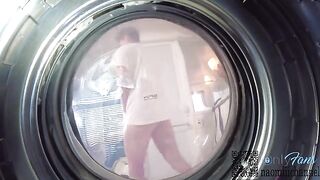 Girl searched for socks in the washing machine and had intimate moment