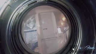 Girl searched for socks in the washing machine and had intimate moment