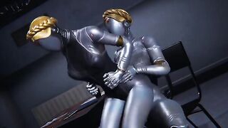 Ballerinas from Atomic Heart get futanari and fuck in a heated scene