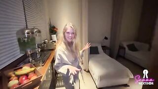 A man received a happy ending massage from a stunning blonde babe