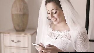 A newlyweded bride is having a threesome with her cheating wife and a naughty friend