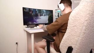 Decided to distract him with a blowjob and anal surprise, it was a good idea