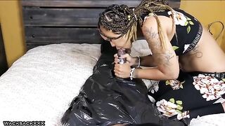 First Scene: A Sloppy BJ Handjob with a Brunette in a Steamy Role Play