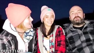 Hot polyamorous throuple enjoys outdoor threesome in POV