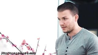 Two masseuses for one client with Whitney Wright in sensual action