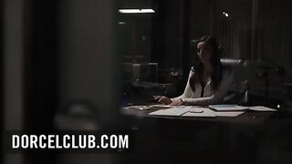 The secretary worked extra hours with her boss in an intimate office setting