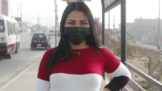 A huge ass Venezuelan tries her first cock in Lima, showcasing incredible passion
