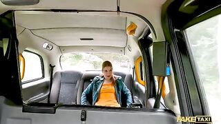 A sexy passenger with a wet pussy squirts on the cabbie’s cock in Fake Taxi