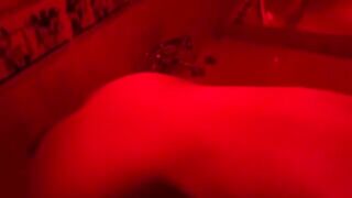 Sex with a blonde in the bathroom with toys