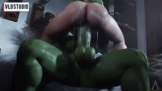 Futanari version of Marvel heroes getting it on in a 3D anime style