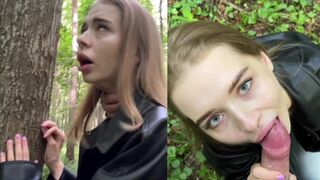 A young girl has sex with a guy in the forest, Californiababe style
