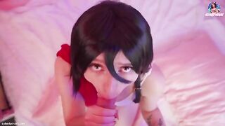 Mikasa Ackerman, from Attack on Titan, gets fucked hard in a cosplay scene