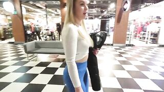 A big ass blonde gets fucked in a shopping mall toilet for cash