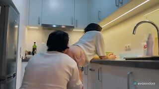 A couple enjoys romantic sex, with the man giving a blowjob to his girlfriend