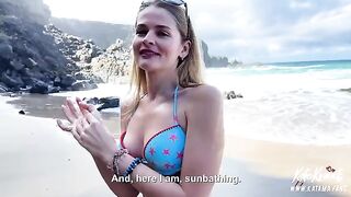 A risk has been taken to fuck a girl with a luxurious ass on the beach