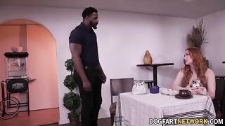 Redhead hottie Madison Morgan gets her pussy destroyed by a huge BBC