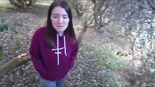 A cute neighbor got fucked in the garden by a stranger
