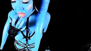A Twi'lek gets tied up and pleases an alien master in this Star Wars parody