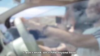 The guy in the car makes a blowjob to an unknown passers-by