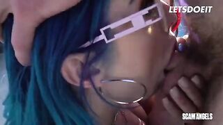 Two sexy babes shared a big dick in a steamy threesome