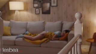 Andrea and Kaira enjoy intimate moments with a vibrator in a sensual lesbian encounter