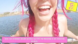 A foreign girl exposing herself at night, an Italian wife by day, docudrama porn