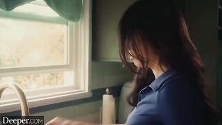 A college girl seduced her nice tutor in a steamy scene