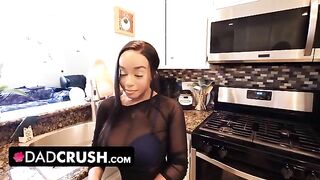 Busty ebony stepdaughter Lily Starfire seduces her stepdad at home