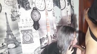 The very bad infidelity of a girl with her stepbrother while speaking to her boyfriend on the phone