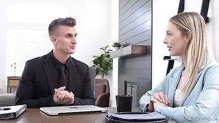 Skinny babe needs to fuck for a job, and she’s damn good at it