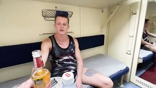 Babe has sex with a friend on the train