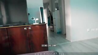 Pervert guy fucked his stepmom, a real slut, in the pantry