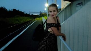 The confused girl waited for the train and got fucked hard