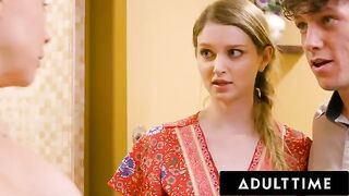A young couple tries a unique massage experience with a busty MILF