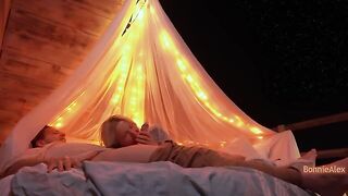 Romantic sex with a couple who love to kiss and have foreplay