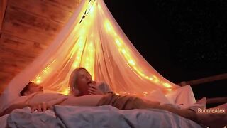 Romantic sex with a couple who love to kiss and have foreplay