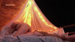 Romantic sex with a couple who love to kiss and have foreplay