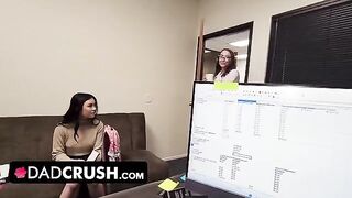 A dirty stepdad is seduced by his kinky stepdaughter and her sexy employee in a steamy encounter